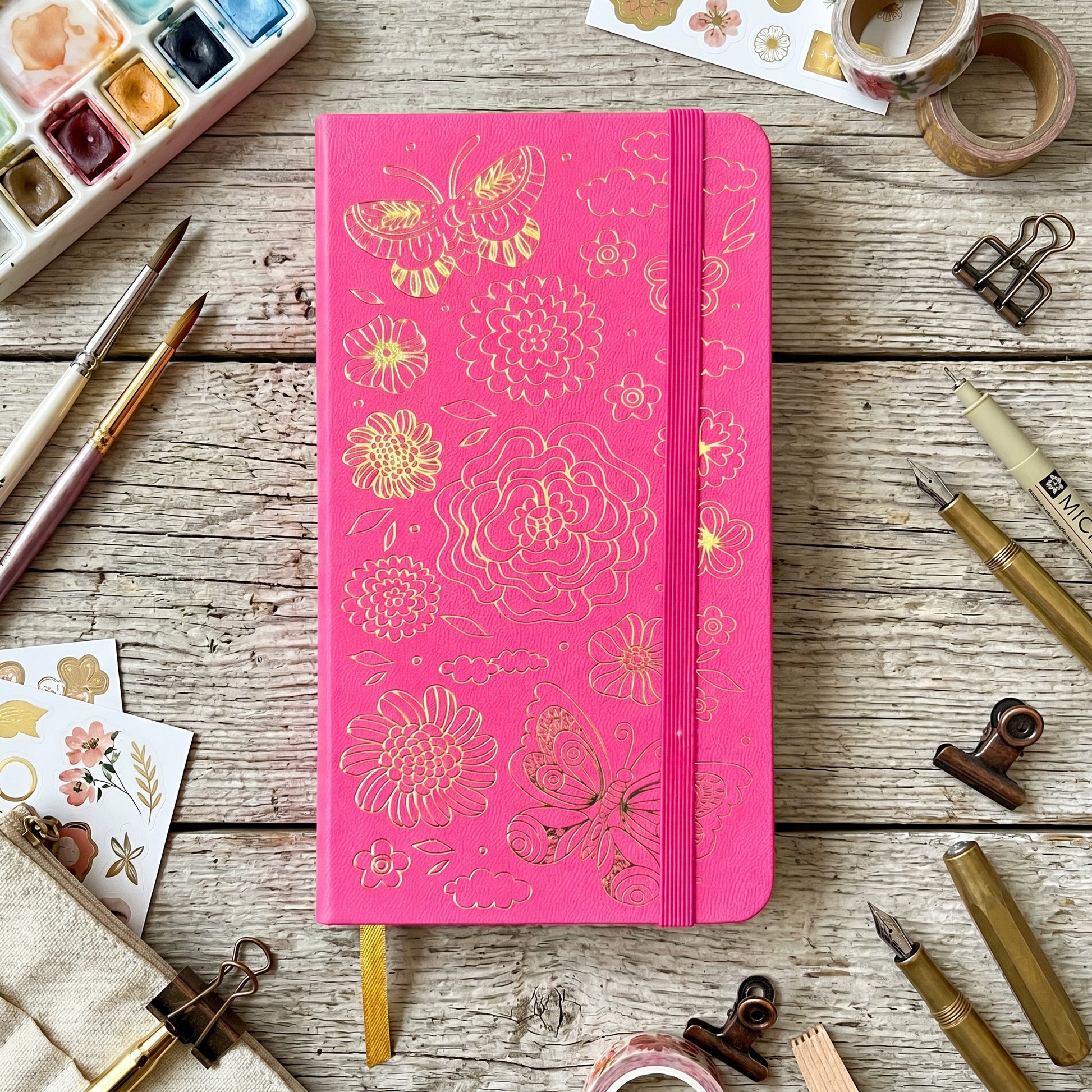 Ribbon bookmark detail on BUKE black pocket size notebook