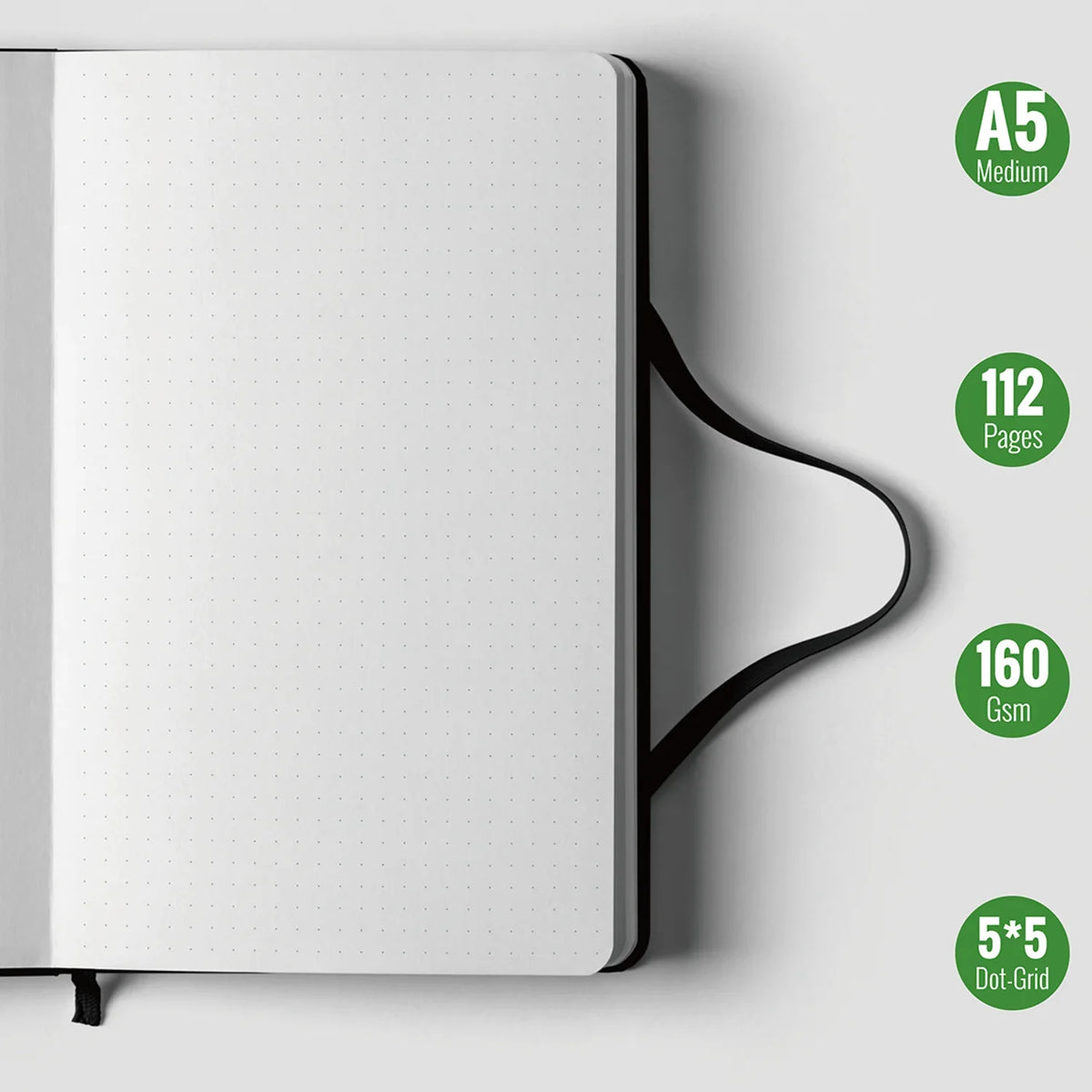 160GSM Bamboo Paper Bullet Dotted Journal-Travel MOLESKINE Size