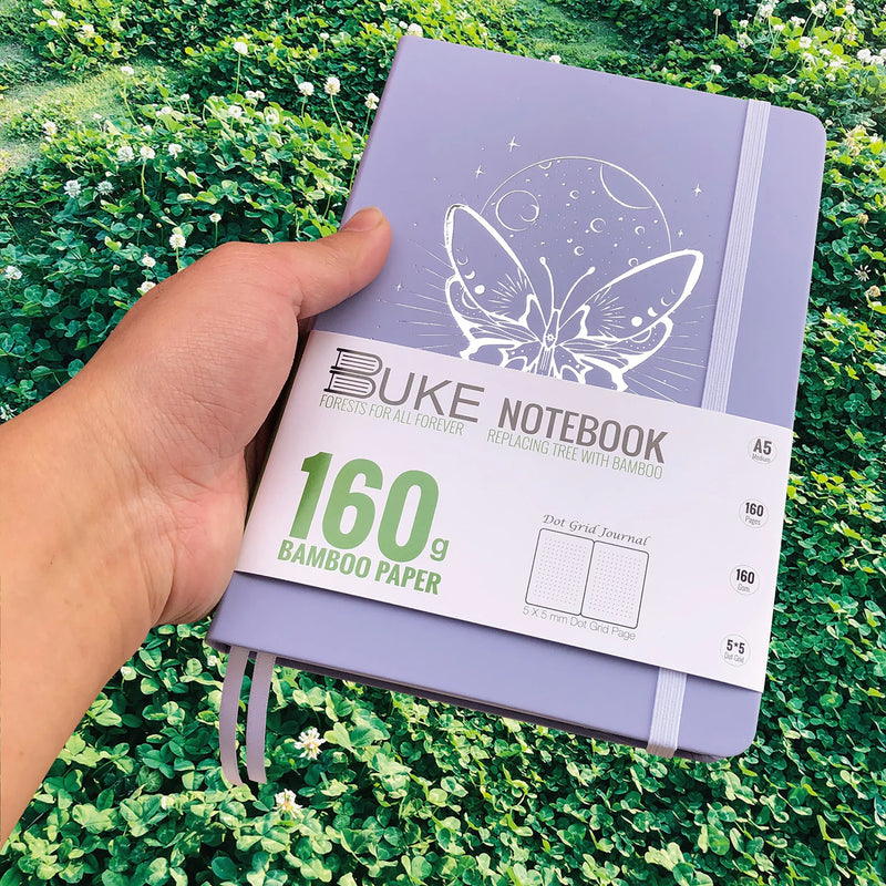 160gsm bamboo paper watercolor journal dotted notebook supper white pages drawing sketchbook-zoom-