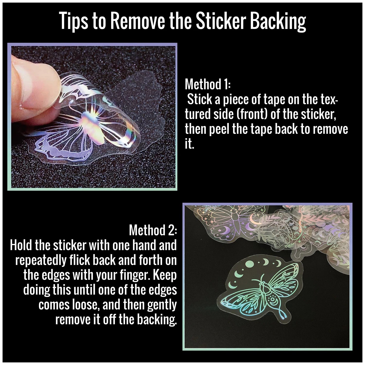 40pcs Holographic Glitter Stickers PET Transparent Shiny Waterproof Decorative Decals For Water Bottles Scrapbooking Laptop-zoom-3