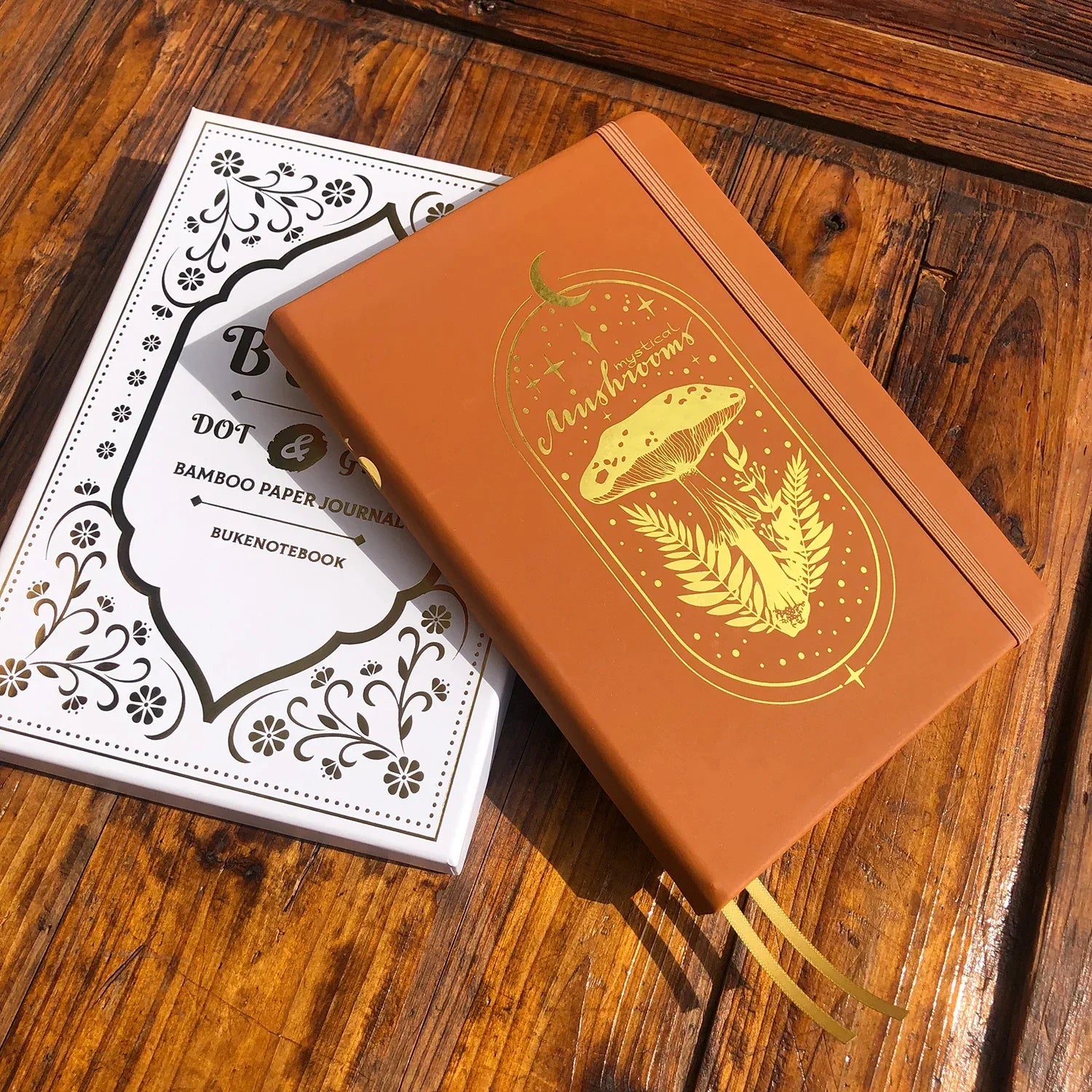 MyStical Mashroom Bullet Dot Grid Notizbuch Gepunktetes Journal A5 PU-Leder Hardcover 160 g/m² Bambuspapier und Goldkante GESCHENKBOX-zoom-5
