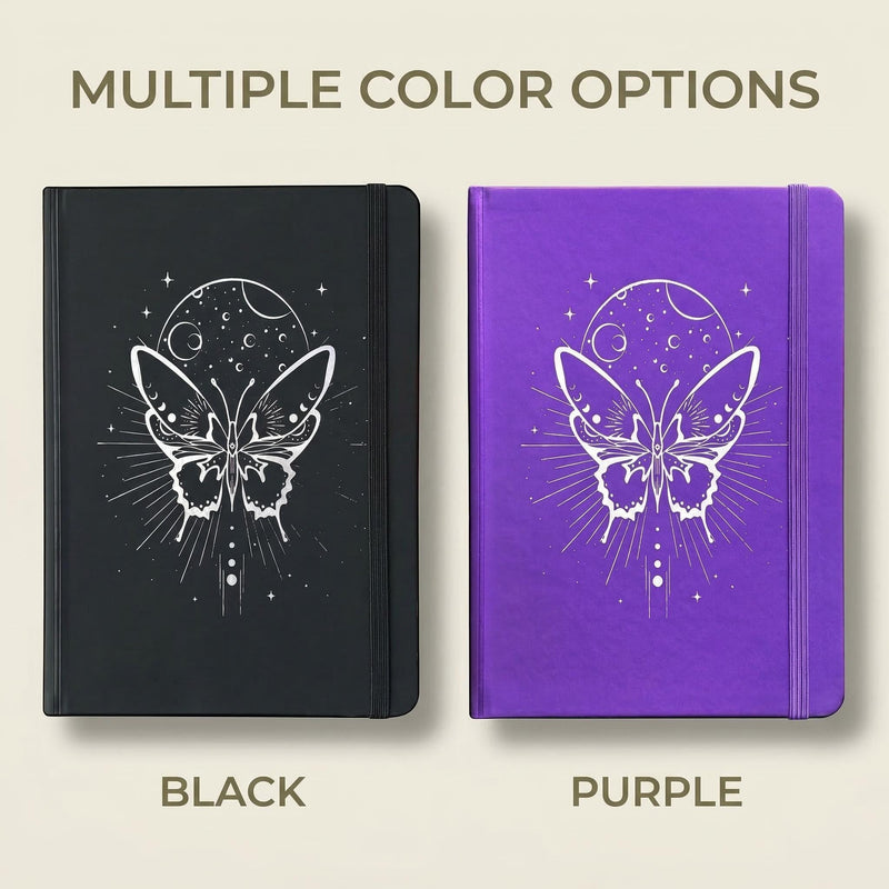 A5 Celestial Butterfly Dot Grid Journal 160gsm Thick Paper PU Hardcover Notebook-zoom-