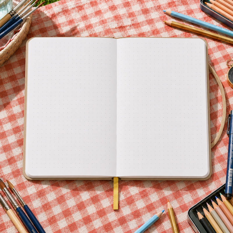 B6 Pocket Mystical Mushroom Dot Grid Notebook – 180 GSM Bamboo Paper-zoom-