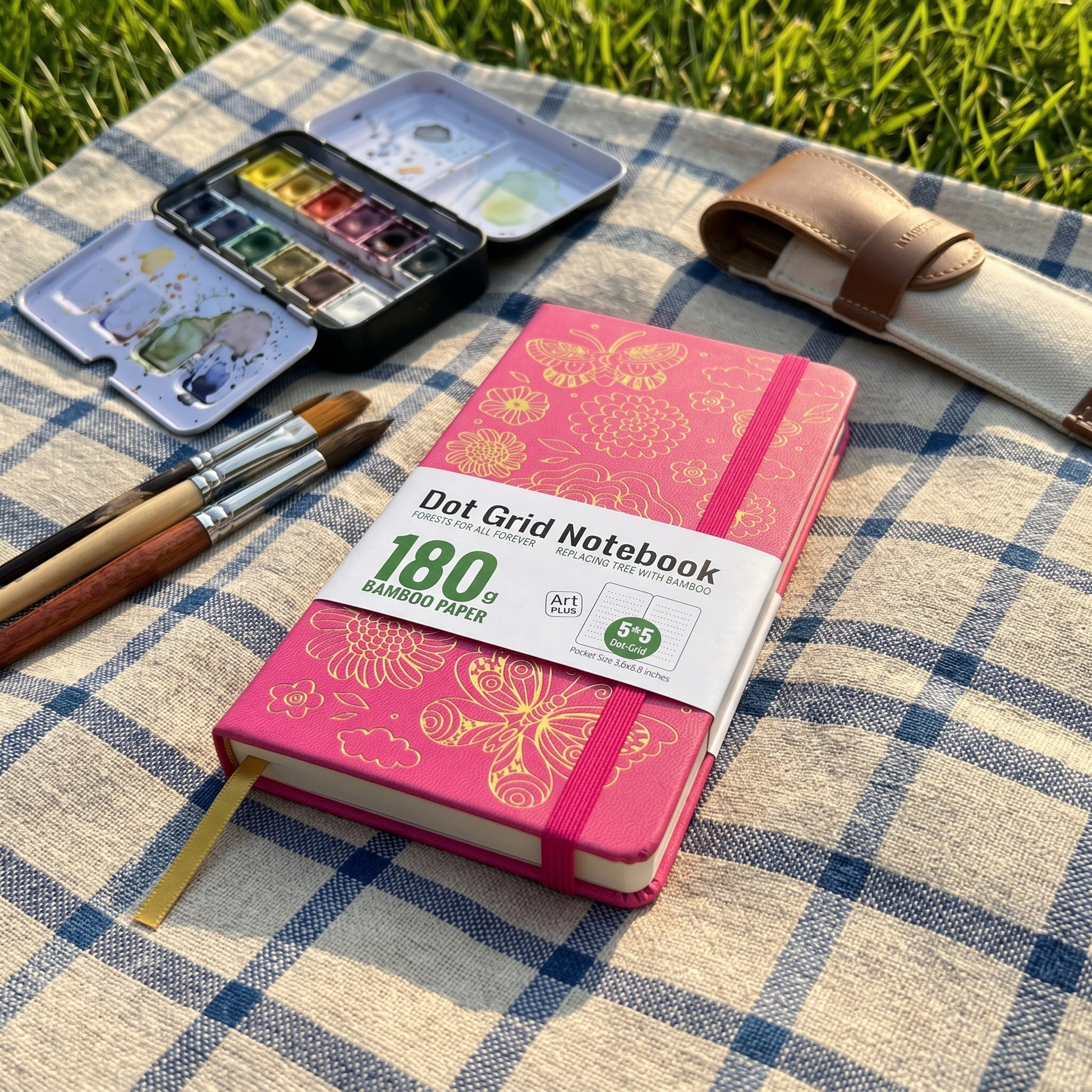 180gsm white paper with 5x5 mm dot grid pages inside BUKE notebook