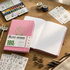Pink journal with laser silver edge and elastic band