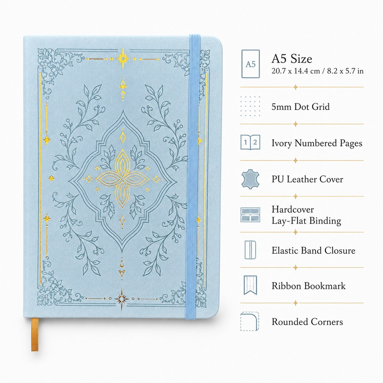 BUKE A5 dot grid notebook feature summary