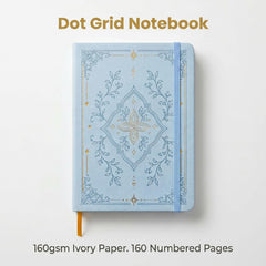 BUKE A5 powder blue botanical gold foil dot grid notebook