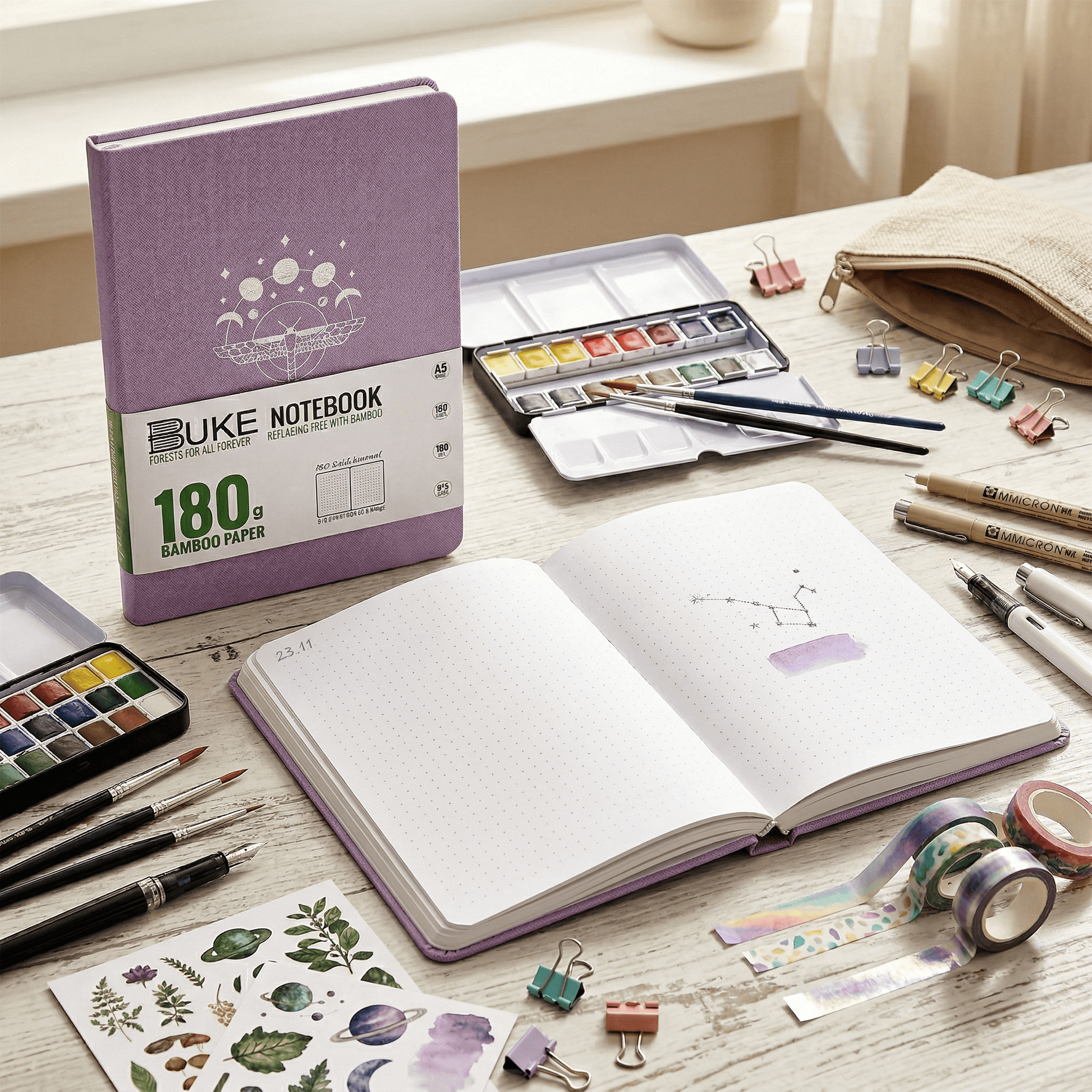 180gsm white paper notebook for journaling and planning