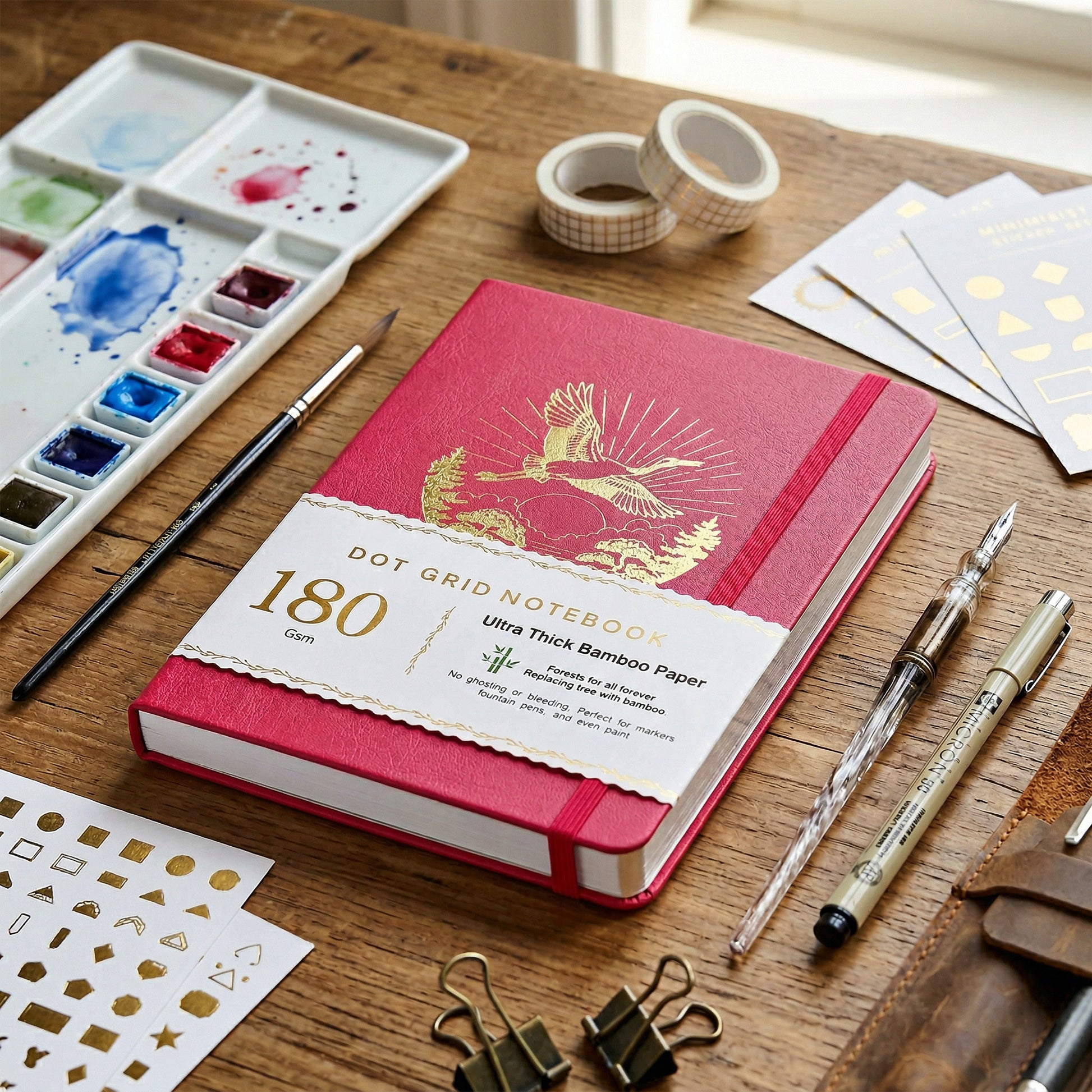Crane-themed notebook for journaling writing and planning