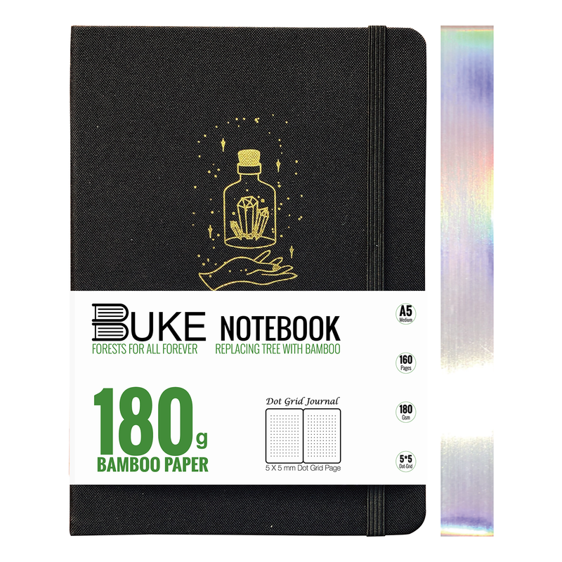 180gsm bambou papier A5 bouteilles mystère pointillé carnet Bullet Journal-zoom-