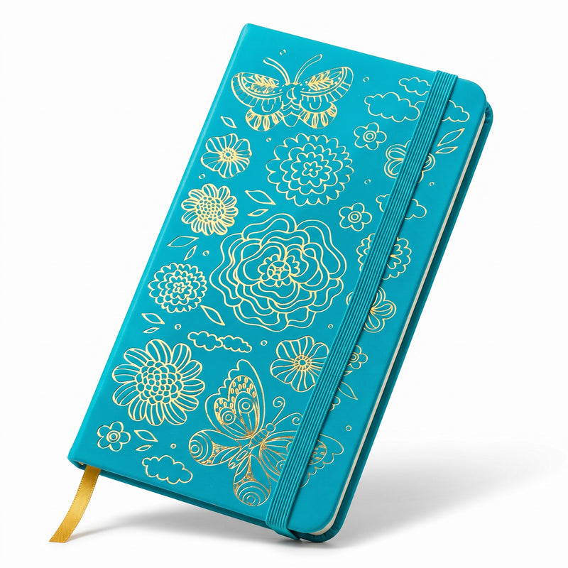 BUKE Butterfly Floral B6 Dot Grid Notebook Faux PU Leather Cover-zoom-