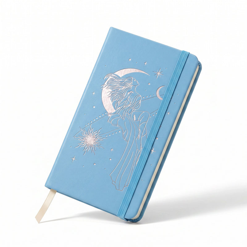 BUKE Lavender Celestial Woman B6 Dot Grid Notebook PU Leather Cover-zoom-