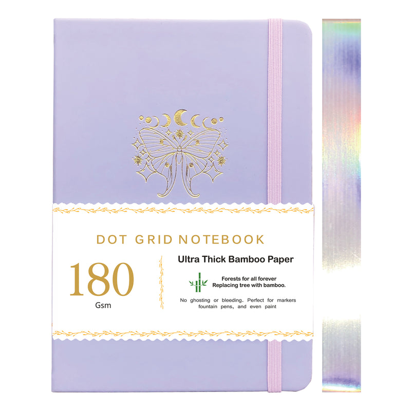 BUKE Lavender Celestial Butterfly A5 Dot Grid Notebook 180gsm-zoom-