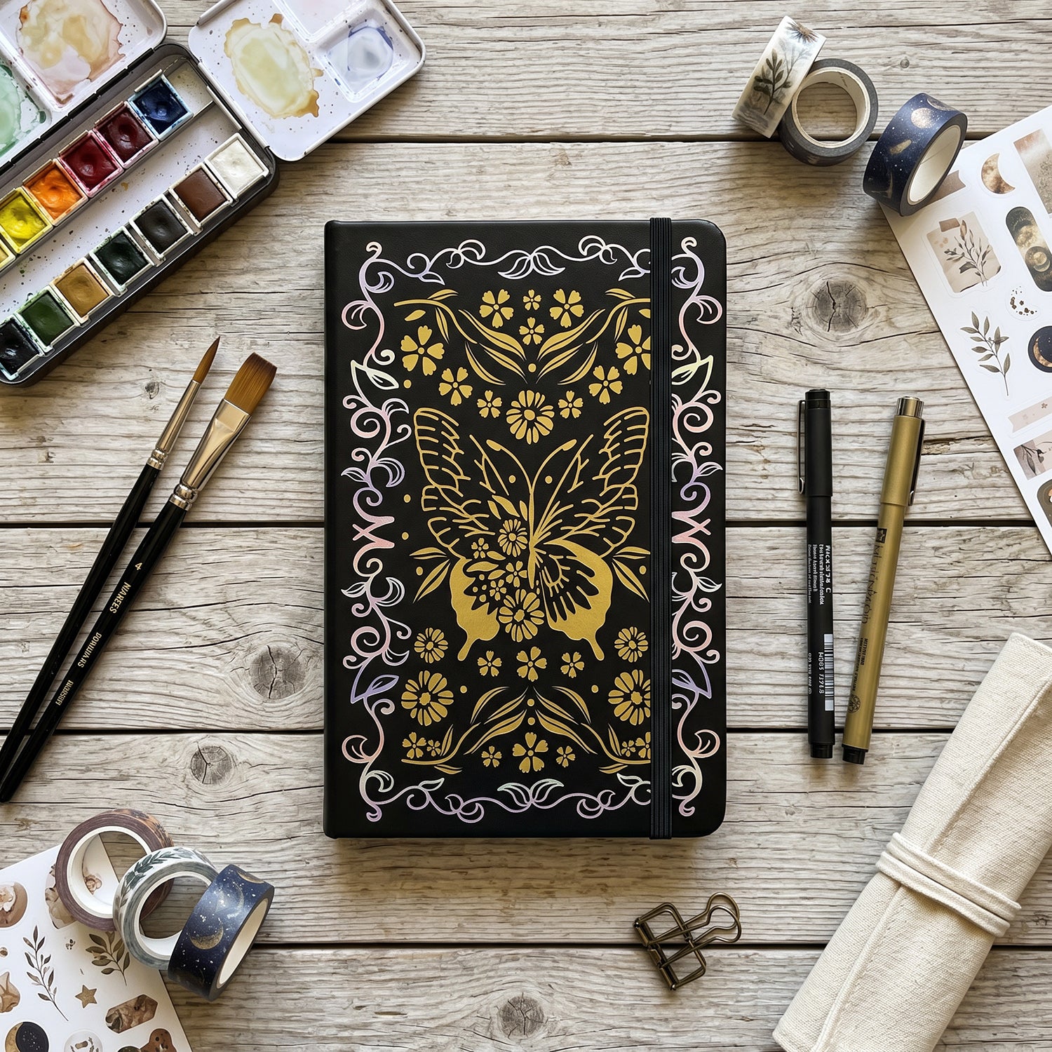 Journal à pois en papier de bambou 160 g/m², taille MOLESKINE de voyage-11
