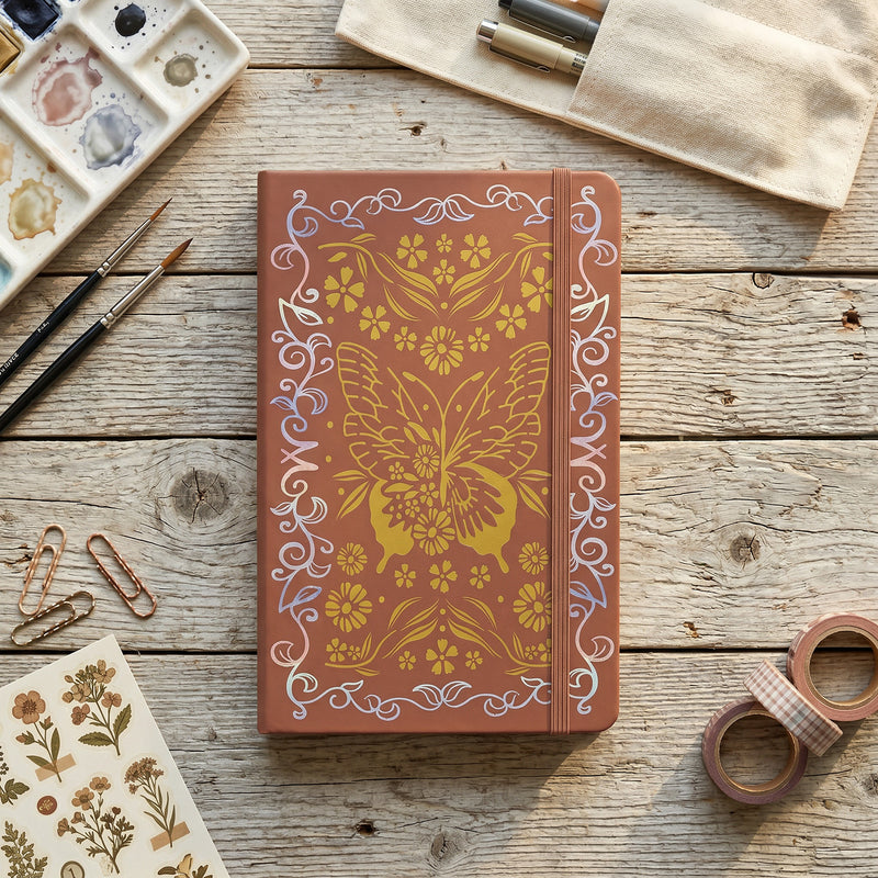 Journal à pois en papier de bambou 160 g/m², taille MOLESKINE de voyage-zoom-
