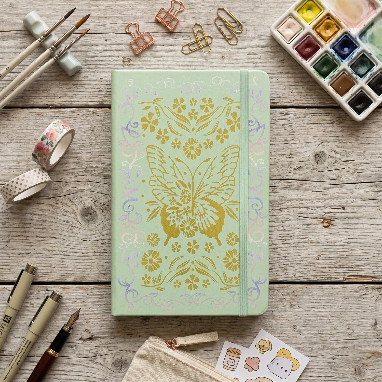 Journal à pois en papier de bambou 160 g/m², taille MOLESKINE de voyage-zoom-7