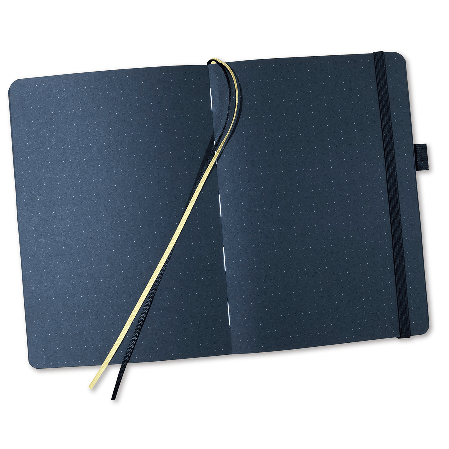 A5 Black Paper Bullet Journal Dot Grid Notebook - Moon Stars - bukenotebook