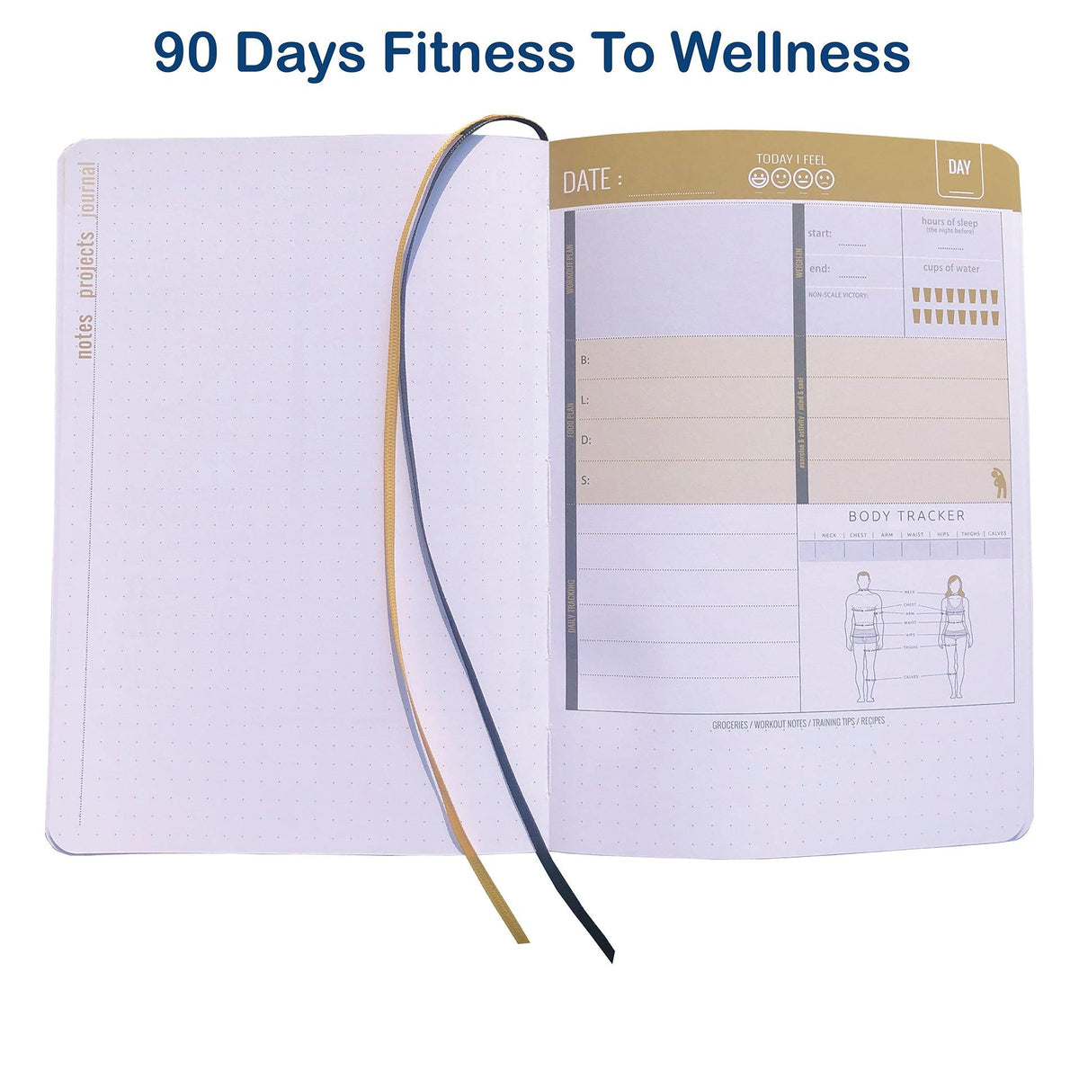 90 Days Fitness Journal Planner - Purple - bukenotebook