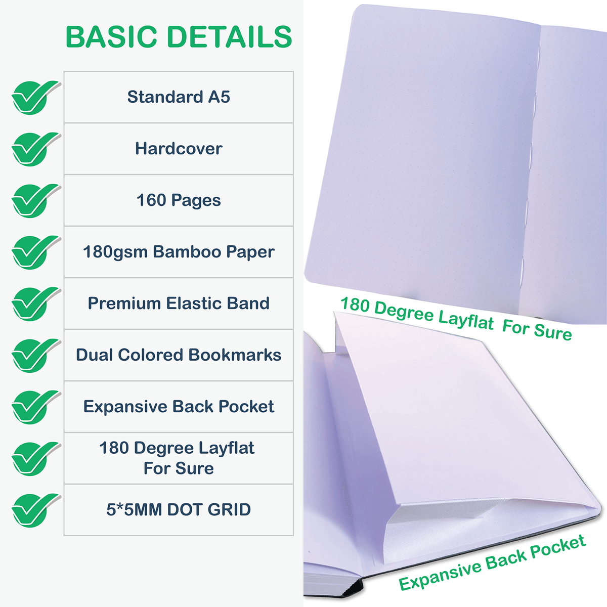 Custom Dot Grid Notebook, 180Gsm Bamboo Paper, Buy 100PCS Basic , ONLY US$219 - bukenotebook