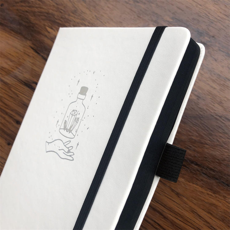 A5 Black Paper Mystical Bottle Bullet Dotted Journal Dot Grid Notebook-zoom-