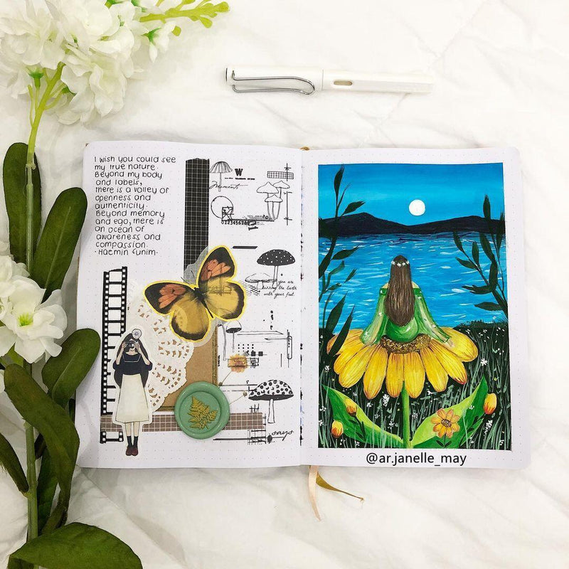 A5 Hardcover Skizzenbuch, Alle Seiten leer, 180 g/m² Bambuspapier-zoom-