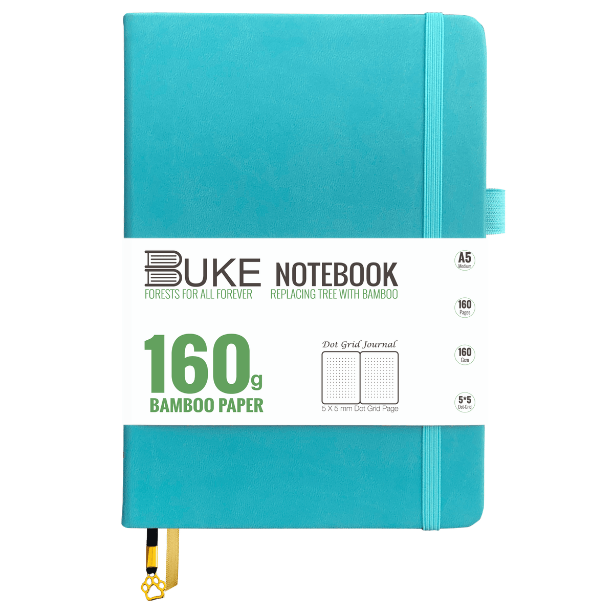Bullet Dotted Journal 160GSM Bamboo Paper-NATURE WORLD - Blue - bukenotebook