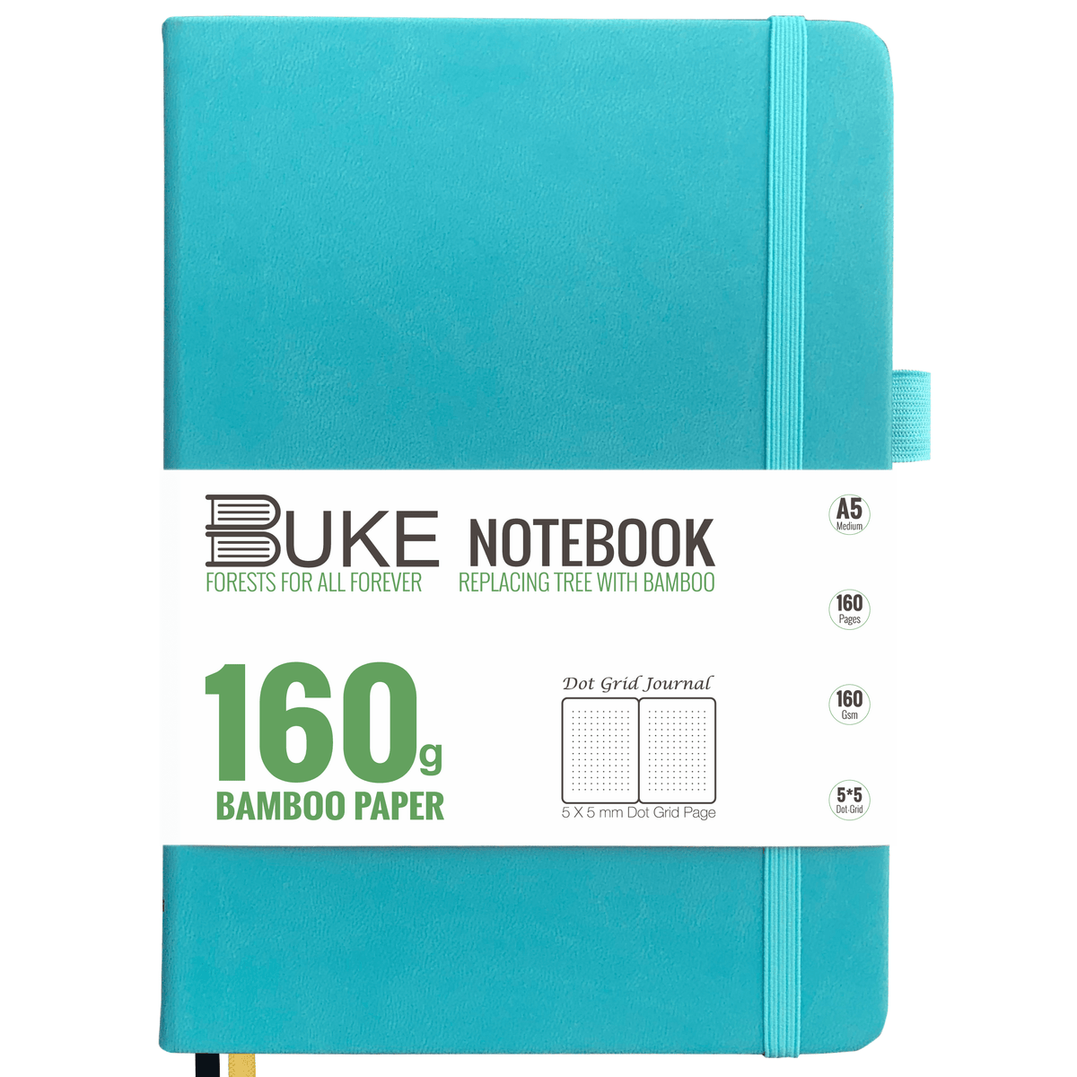 Bullet Dotted Journal 160GSM Bamboo Paper-NATURE WORLD - Blue - bukenotebook