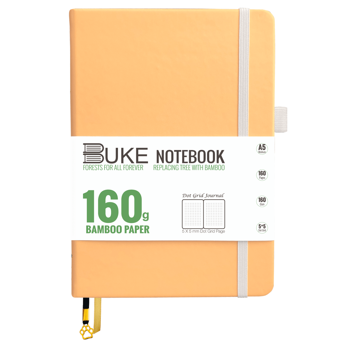 Bullet Dotted Journal 160GSM Bamboo Paper-NATURE WORLD - Warn Apricot - bukenotebook