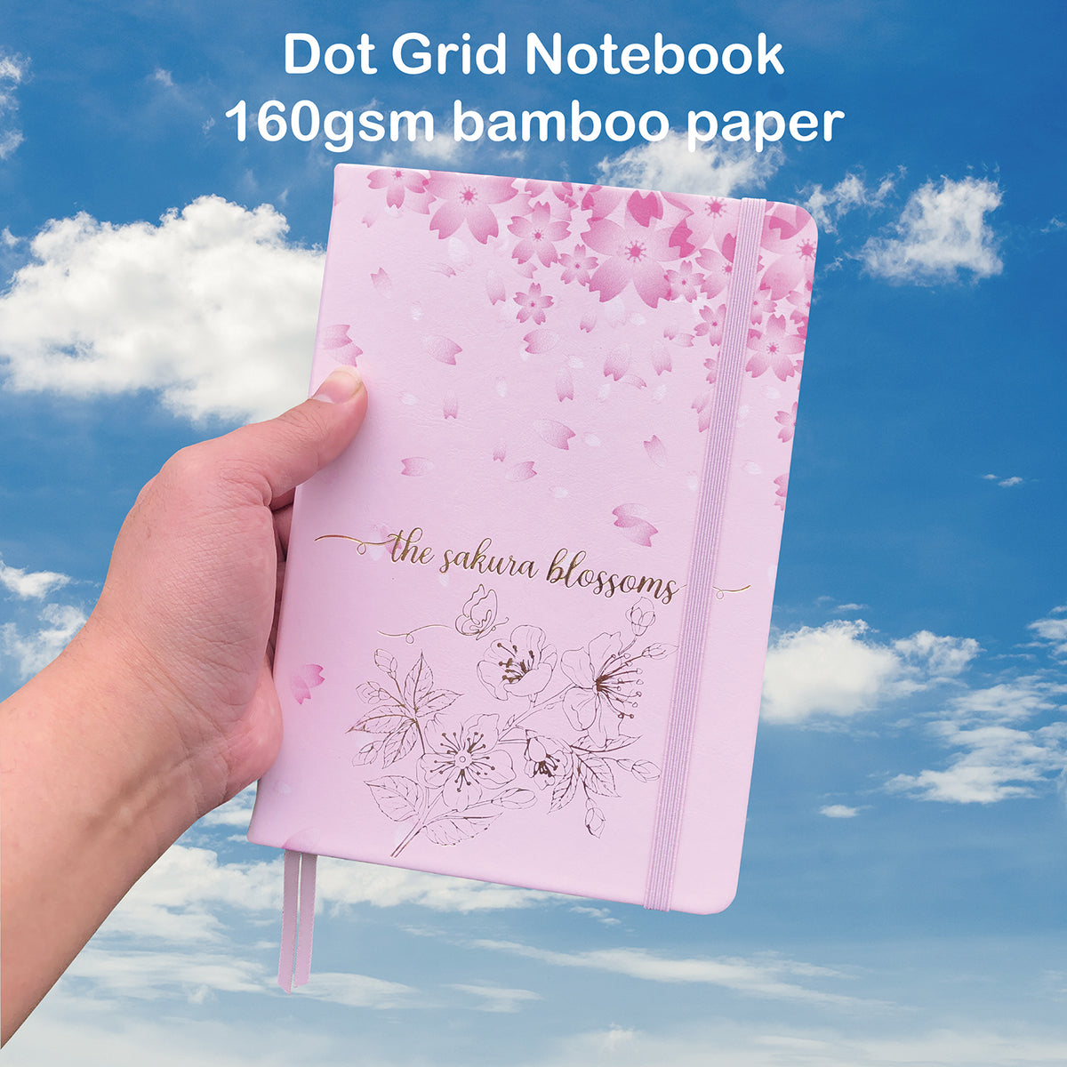 Cherry Blossoms Dotted Notebook - bukenotebook