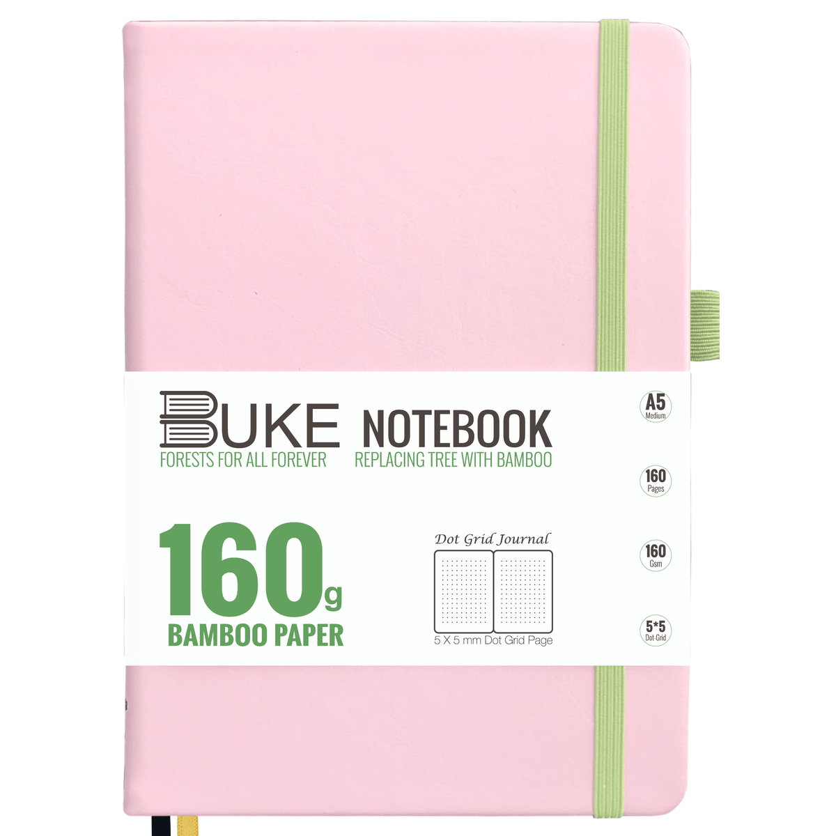 Bullet Dotted Journal 160GSM Bamboo Paper-NATURE WORLD - Lcy Pink - bukenotebook