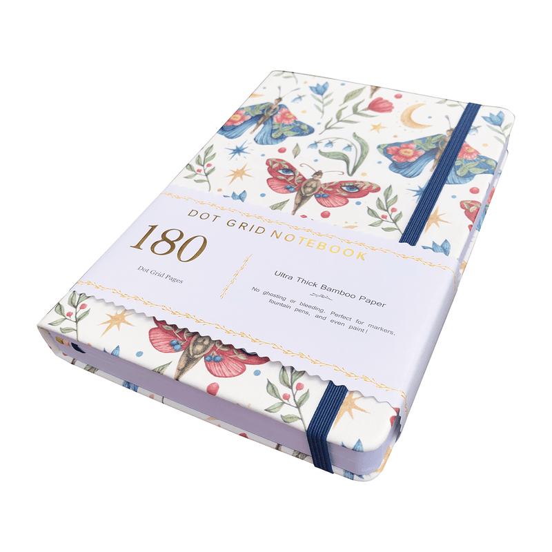 A5 Dotted Notebook Bullet Journal 180gsm Bamboo Paper - Mysterious butterfly UV Printing-zoom-