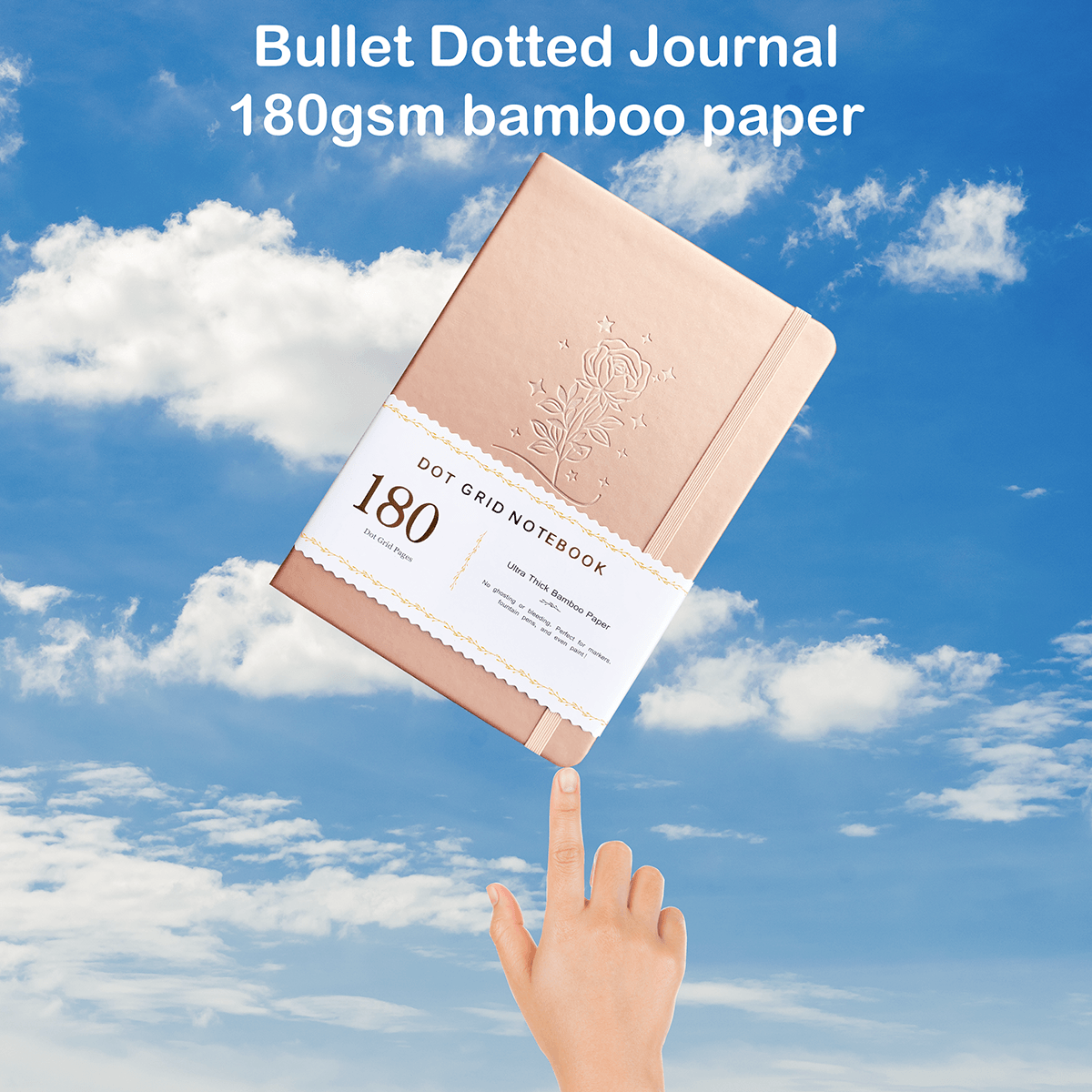 180GSM Paper Bullet Journal PU Leather Hardcover ROSE GOLD - bukenotebook