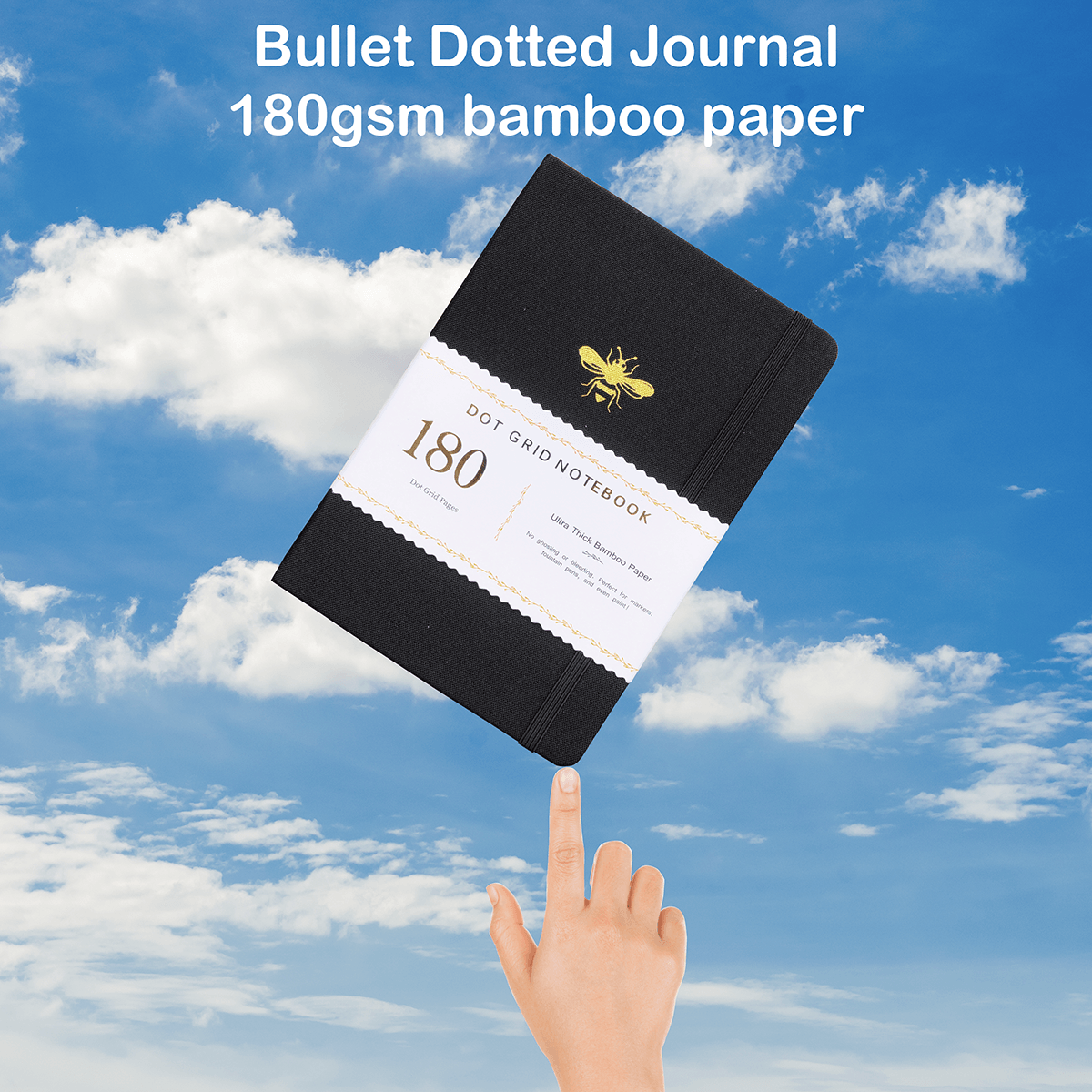180gsm Bamboo Paper A5 Honeybee Dot Grid Notebook Dotted Journal Bullet Journal - bukenotebook