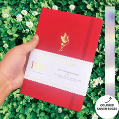 180gsm Bamboo Paper A5 Crane Dot Grid Notebook PU Leather Hardcover - bukenotebook