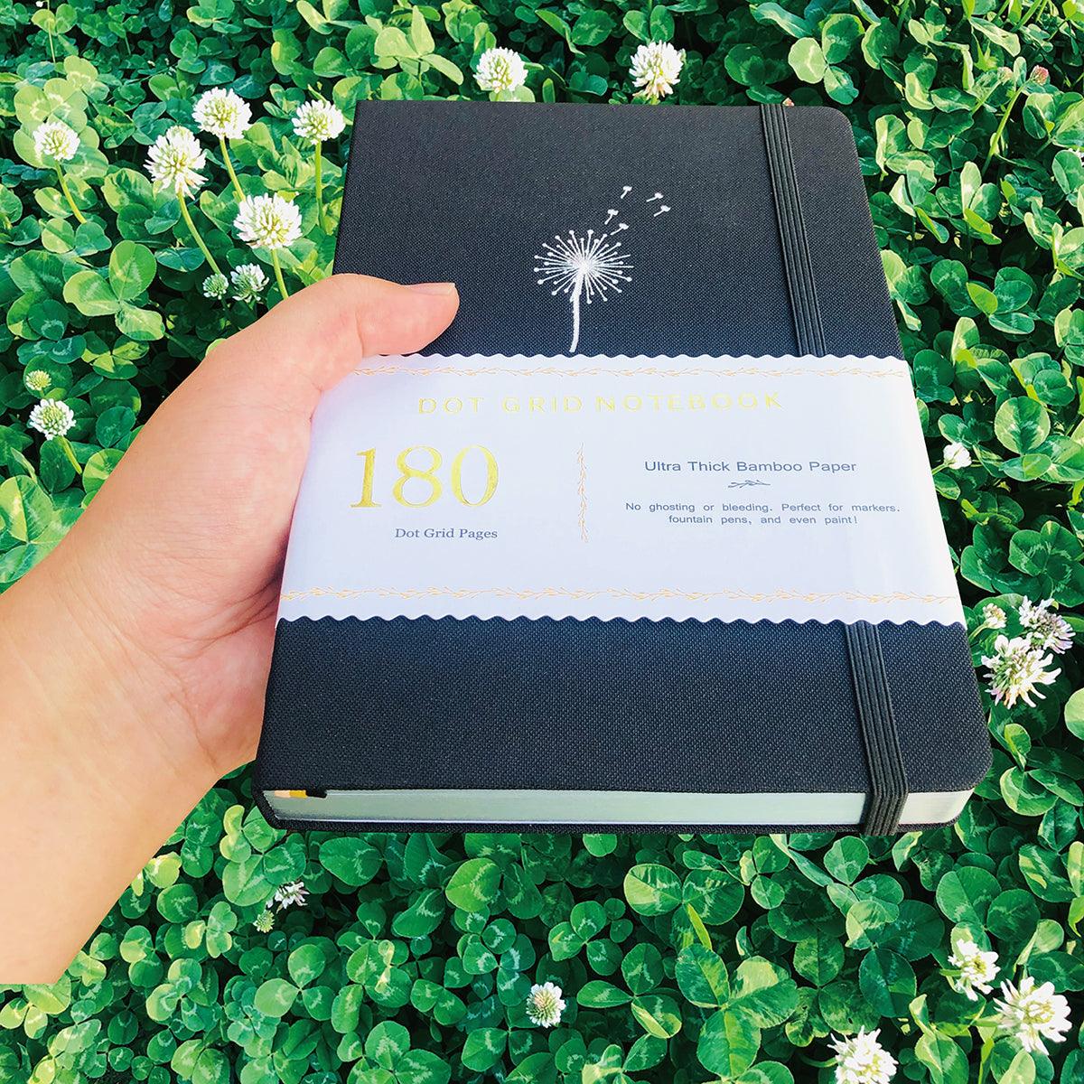 180gsm Bamboo Paper A5 Dandelion Dotted Notebook Dotted Journal Bullet Journal - bukenotebook