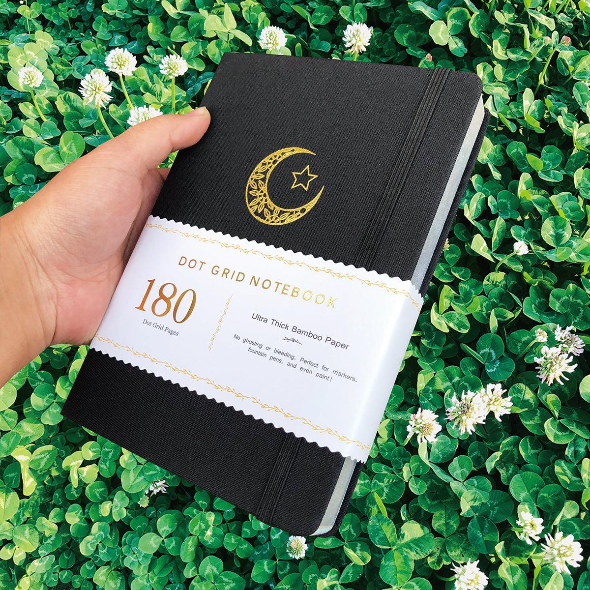 180gsm Bamboo Paper A5 Mysterious Moon Dotted Notebook Dotted Journal Bullet Journal - bukenotebook