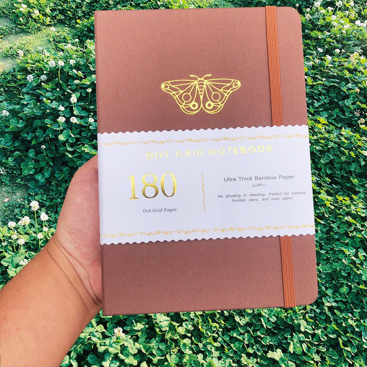 180gsm Bamboo Paper A5 Bohemian Butterflies Dotted Notebook Dotted Journal Bullet Journal - bukenotebook