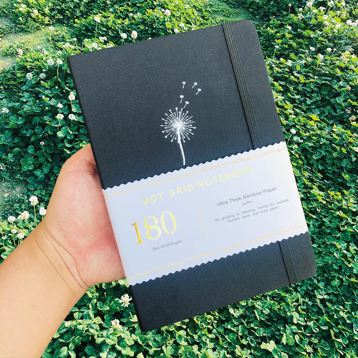 180gsm Bamboo Paper A5 Dandelion Dotted Notebook Dotted Journal Bullet Journal - bukenotebook