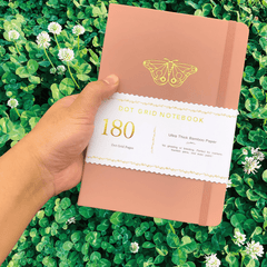 180gsm Bamboo Paper A5 Size Butterfly Bullet Journal Dot Grid Notebook - bukenotebook