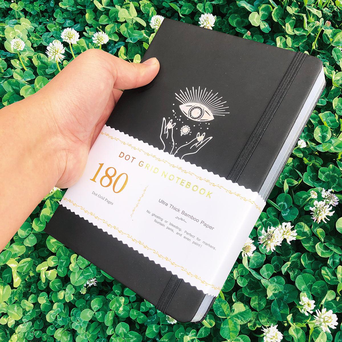 180gsm Bamboo Paper A5 Wizard's eye Bullet Journal Dot Grid Notebook - bukenotebook