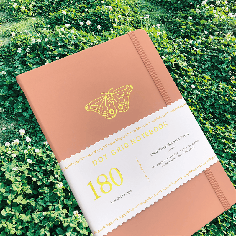 180gsm Bamboo Paper A5 Size Butterfly Bullet Journal Dot Grid Notebook-zoom-