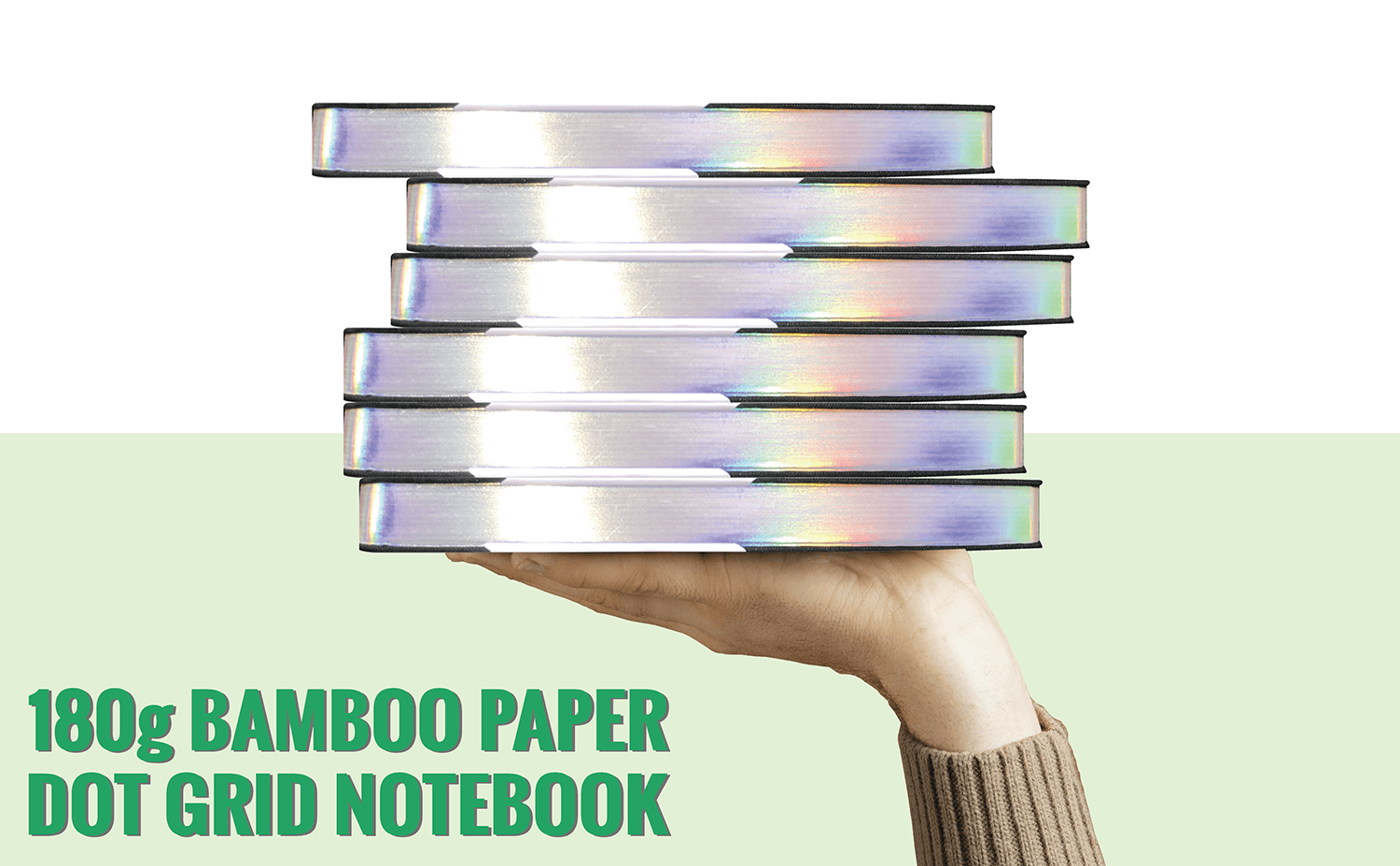 180gsm Bamboo Paper A5 Crane Dot Grid Notebook PU Leather Hardcover - bukenotebook