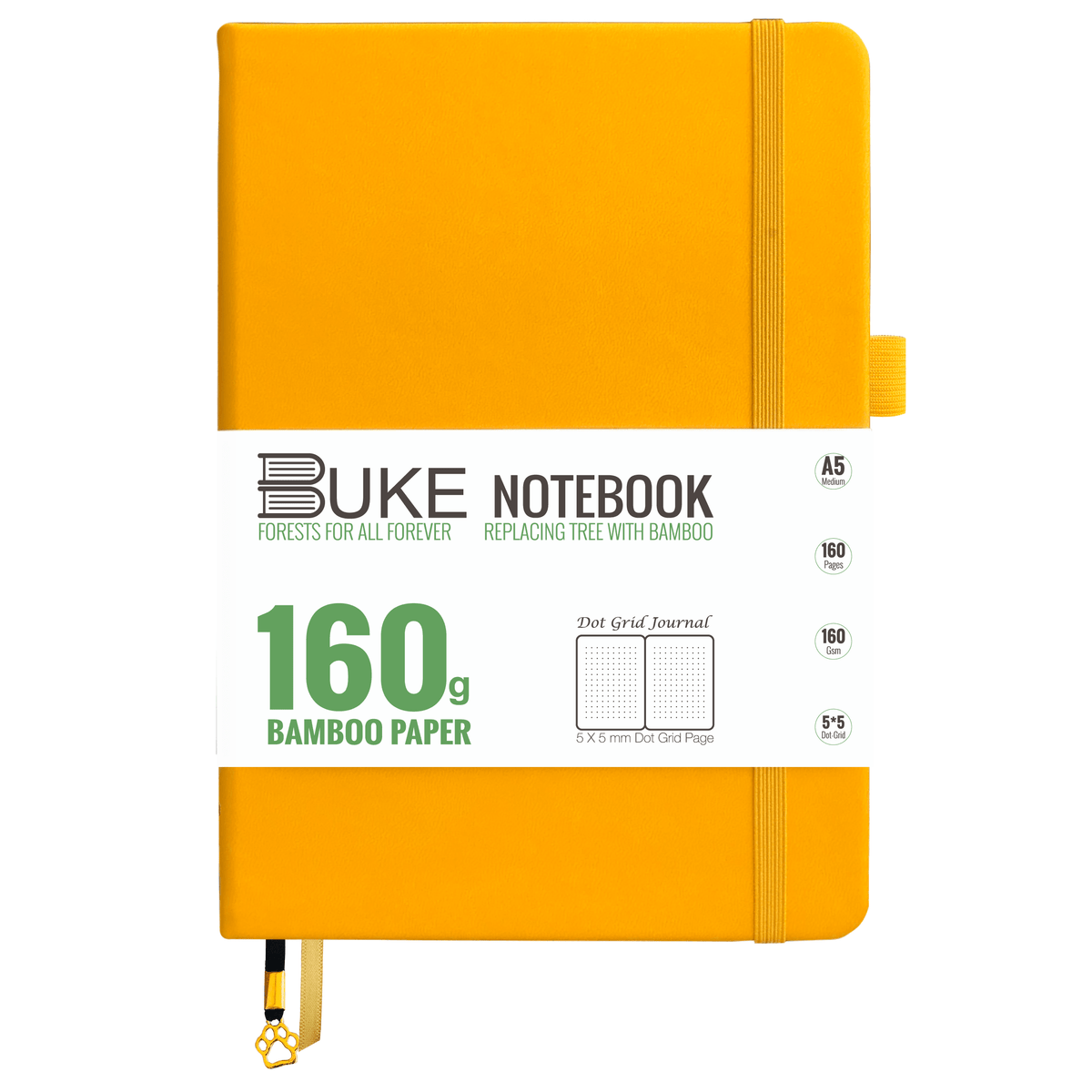 Bullet Dotted Journal 160GSM Bamboo Paper-NATURE WORLD - Orange - bukenotebook