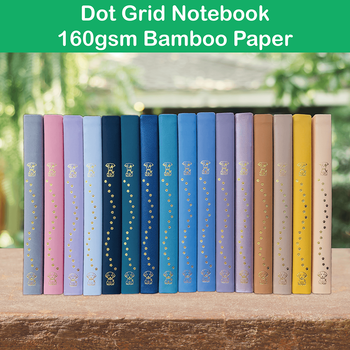 Bullet Dotted Journal 160GSM Bamboo Paper-NATURE WORLD - Rose Gold - bukenotebook
