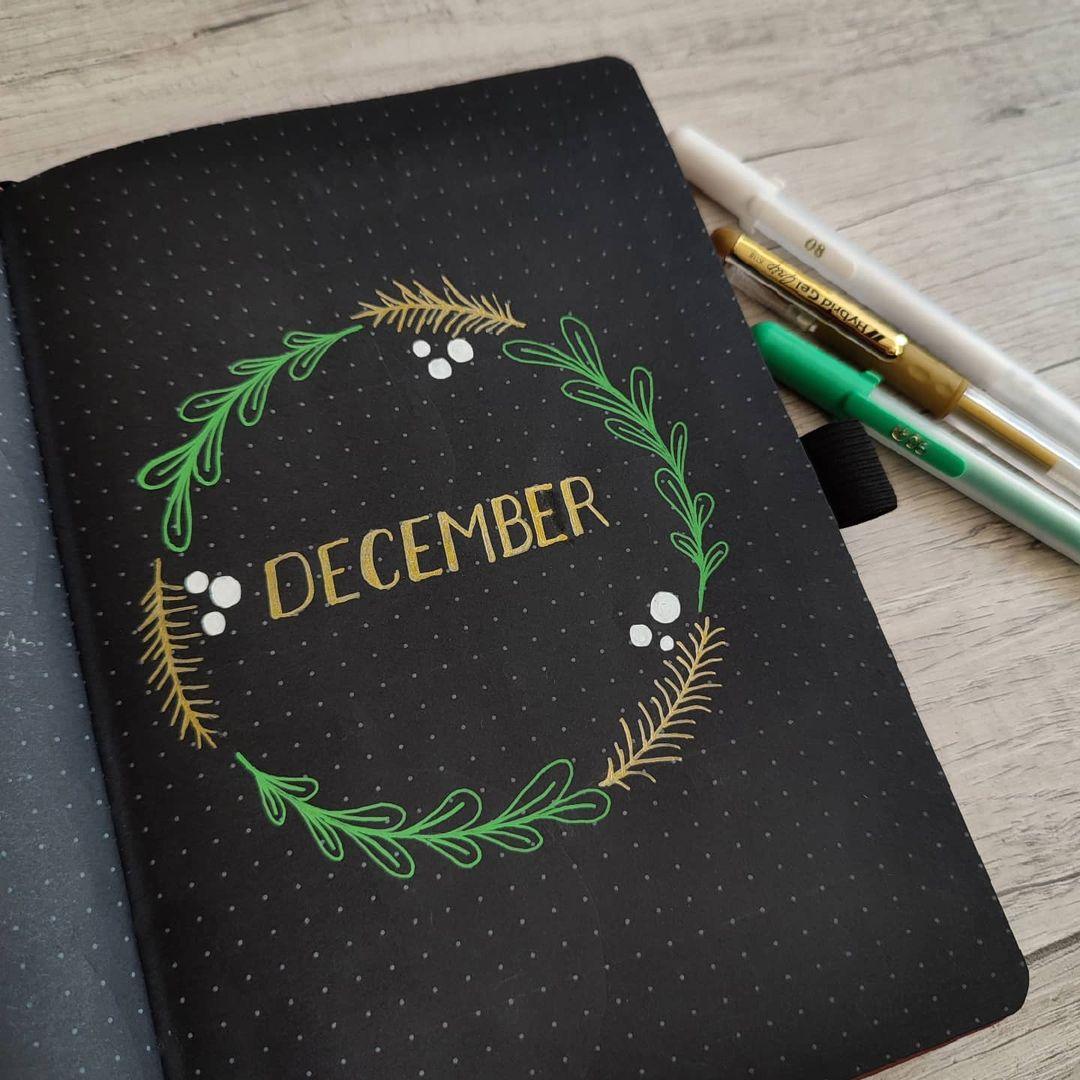 A5 Black Paper Bullet Journal Dot Grid Notebook - Moon Stars