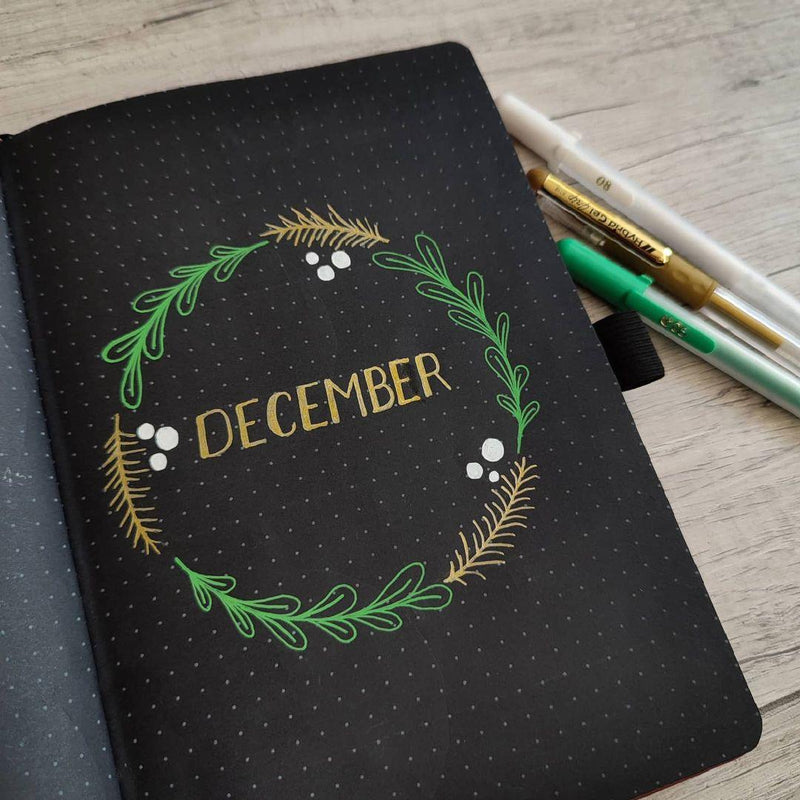 A5 Black Paper Bullet Journal Dot Grid Notebook - moon's eclipse-zoom-
