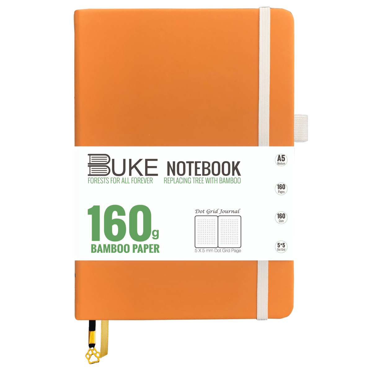 Bullet Dotted Journal 160GSM Bamboo Paper-NATURE WORLD - Brown - bukenotebook