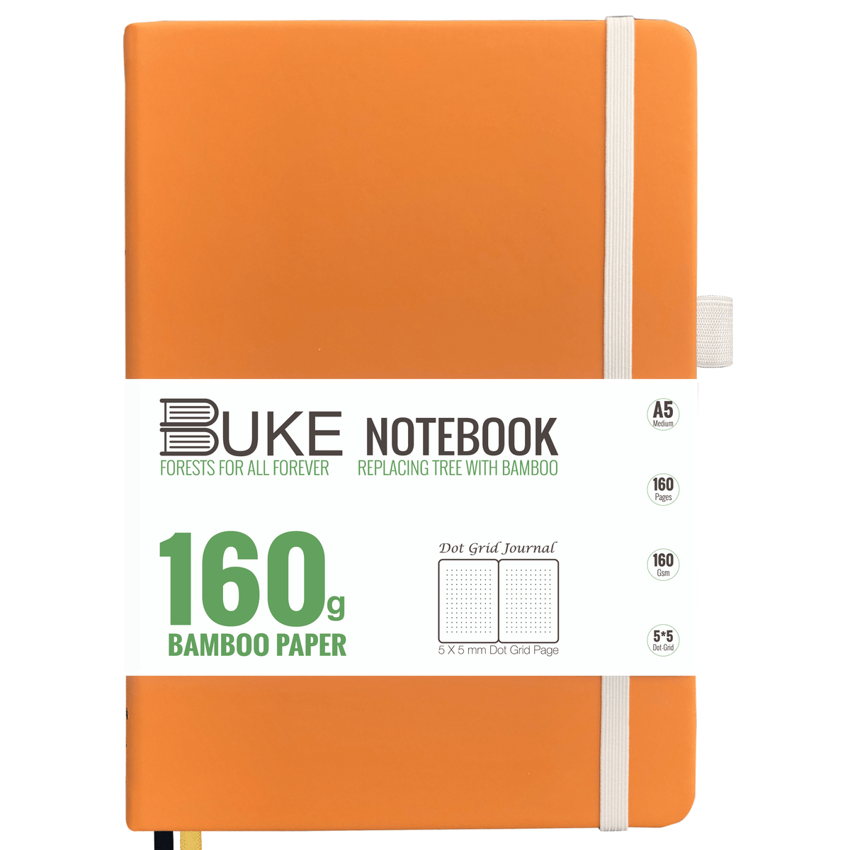 Bullet Dotted Journal 160GSM Bamboo Paper-NATURE WORLD - Brown - bukenotebook
