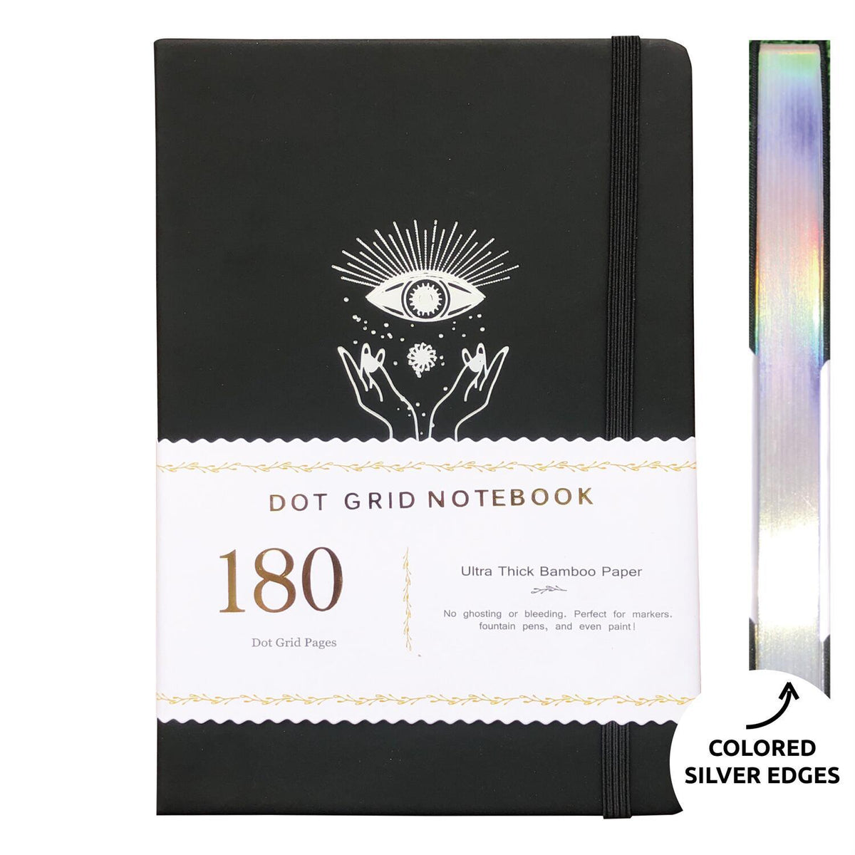 180gsm Bamboo Paper A5 Wizard's eye Bullet Journal Dot Grid Notebook - bukenotebook