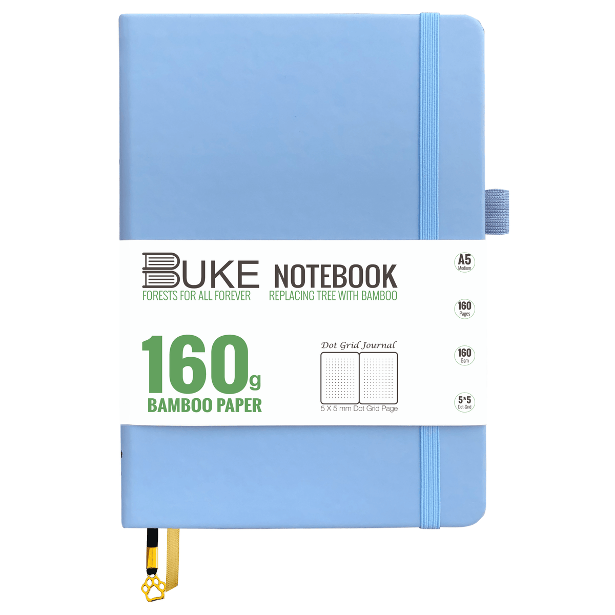 Bullet Dotted Journal 160GSM Bamboo Paper-NATURE WORLD - Blue Mist - bukenotebook